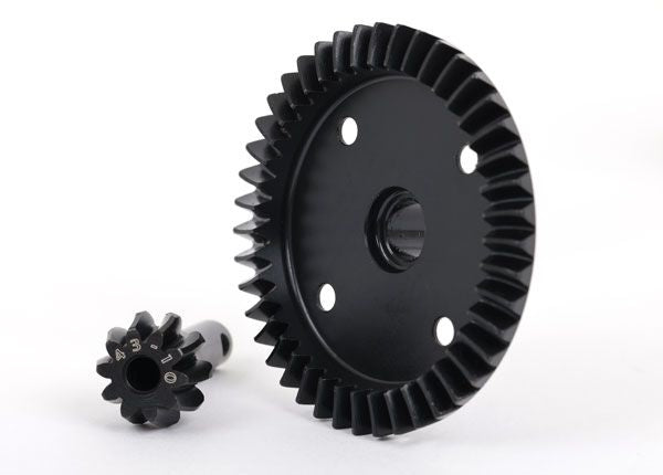 9579R Traxxas Ring gear, differential/ pinion gear, differential (mach