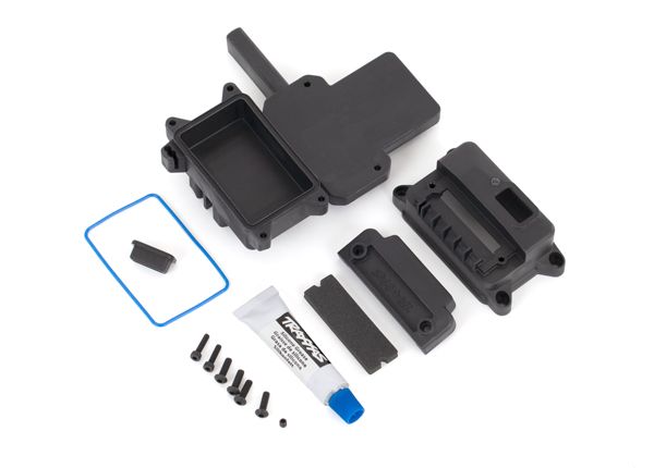 9624 Traxxas Box, receiver (sealed) w/ ESC mount/ receiver cover/ access plug/ foam pads/ silicone grease