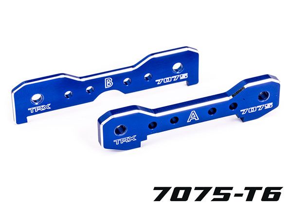 9629 Barras de unión Traxxas, delanteras, aluminio 7075-T6 (anodizado en azul) 