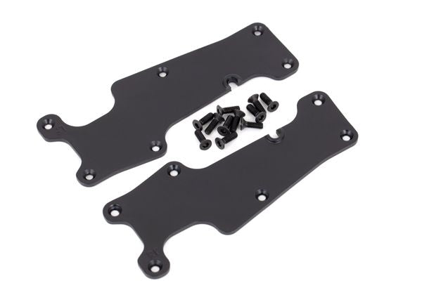 9633 Traxxas Cubiertas de brazos de suspensión, negras, delanteras (izquierda y derecha)/ 2.5x8 CCS (12) 