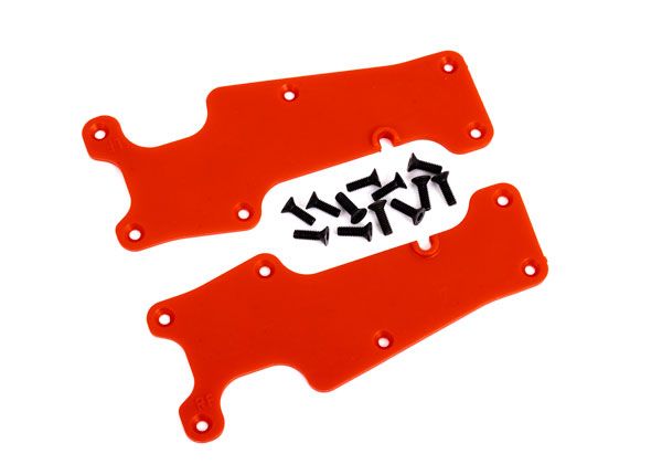 9633R Traxxas Cubiertas de brazos de suspensión, rojas, delanteras (izquierda y derecha)/ 2.5x8 CCS (12) 