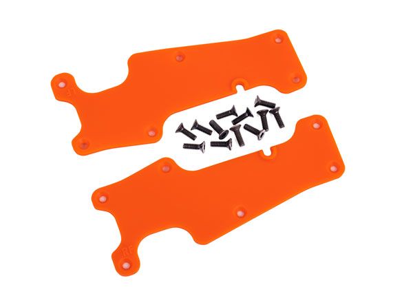 9633T Traxxas Cubiertas de brazos de suspensión, naranja, delanteras (izquierda y derecha)/ 2 