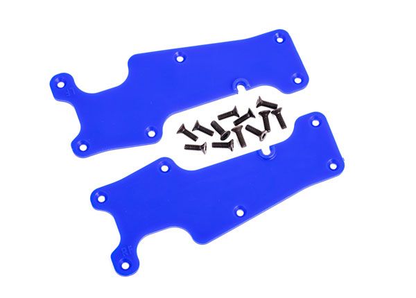 9633X Traxxas Suspension arm covers, blue, front (left and right)/ 2.5