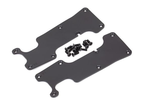 9634 Traxxas Cubiertas de brazos de suspensión, negras, traseras (izquierda y derecha)/ 2.5x8 CCS (12) 