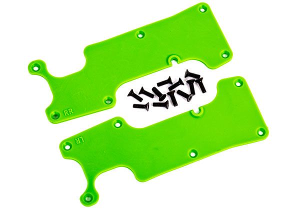9634G Traxxas Suspension arm covers, green, rear (left and right)/ 2.5x8 CCS (12)
