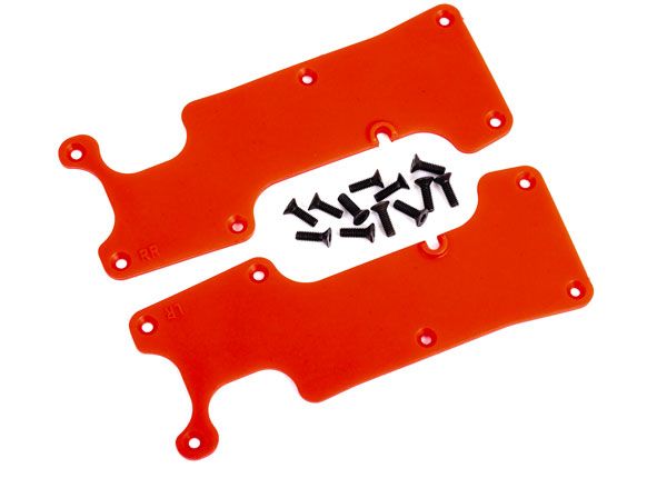9634R Traxxas Cubiertas de brazo de suspensión, rojas, traseras (izquierda y derecha)/ 2.5x8 
