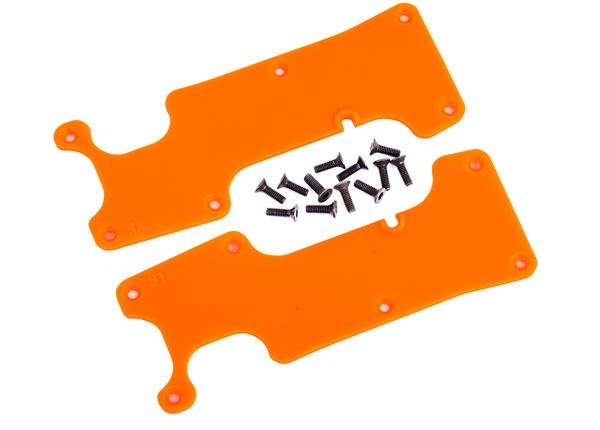 9634T Traxxas Suspension arm covers, orange, rear (left and right)/ 2.5x8 CCS (12)
