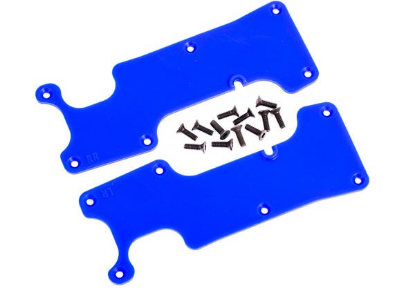 9634X Traxxas Cubiertas de brazos de suspensión, azules, traseras (izquierda y derecha)/ 2.5x8 CCS (12) 