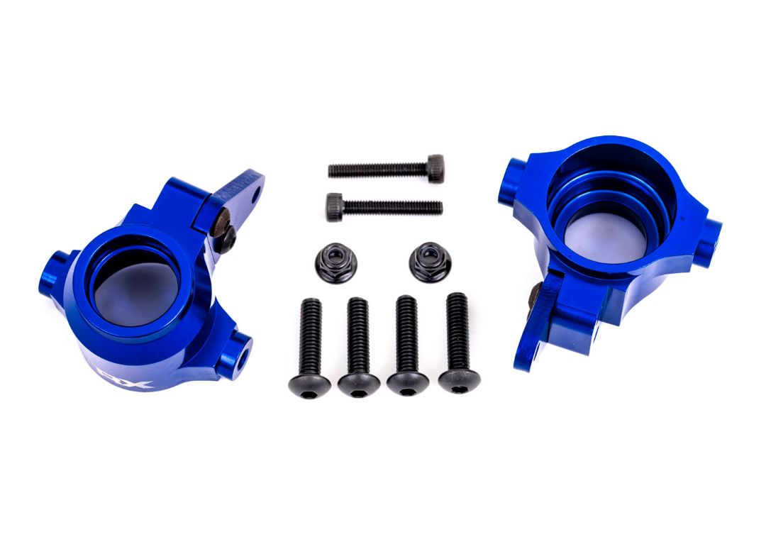 9635X Traxxas Steering Blocks - Blue-Anodized