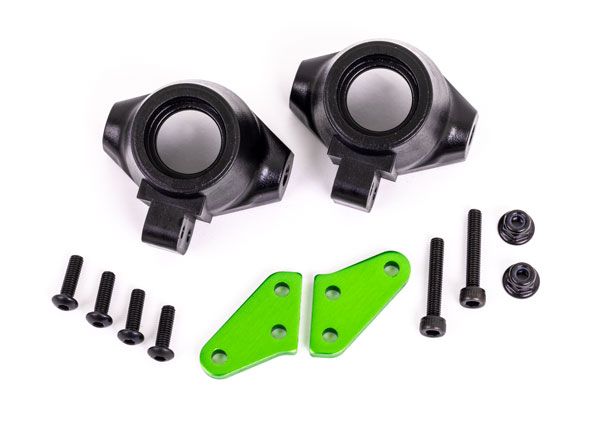 9637g Traxxas Steering block arms (aluminum, green-anodized) (2)/ steering block  9637G