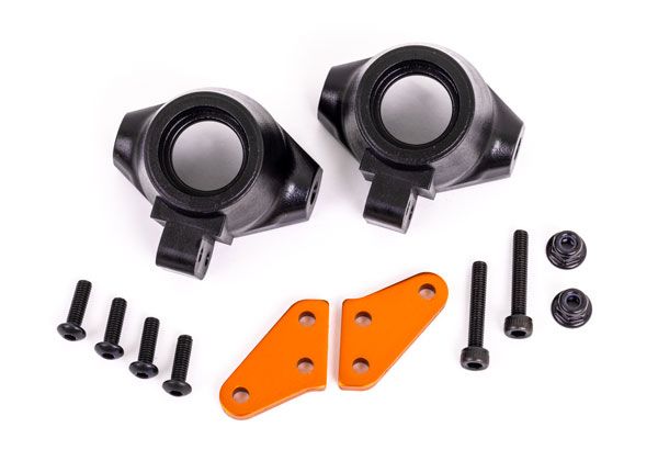 9637t Traxxas Steering block arms (aluminum,  orange-anodized) (2)/ steering block  9637T