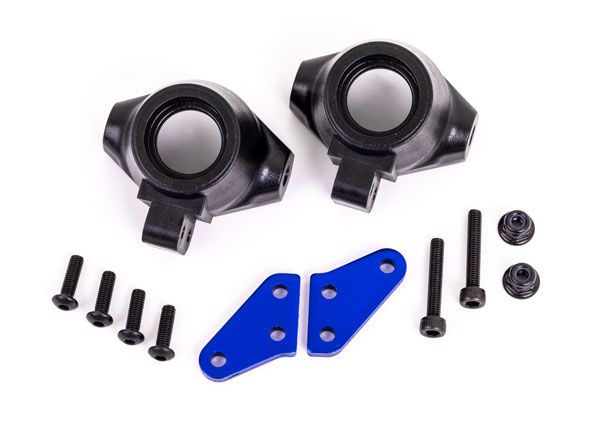 9637x Traxxas Steering block arms (aluminum,  blue-anodized) (2)/ steering block  9637X