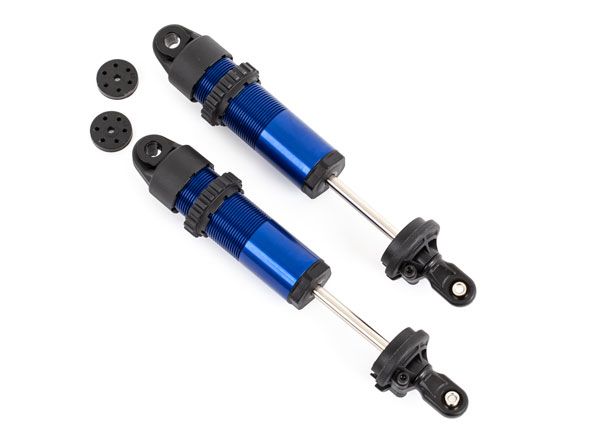 9661 Traxxas Shocks, GT-Maxx, long, aluminum (blue-anodized)