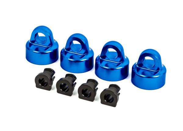 9664X Capuchons d'amortisseur Traxxas, aluminium (anodisé bleu), amortisseurs GT-Maxx (4) 9664X 