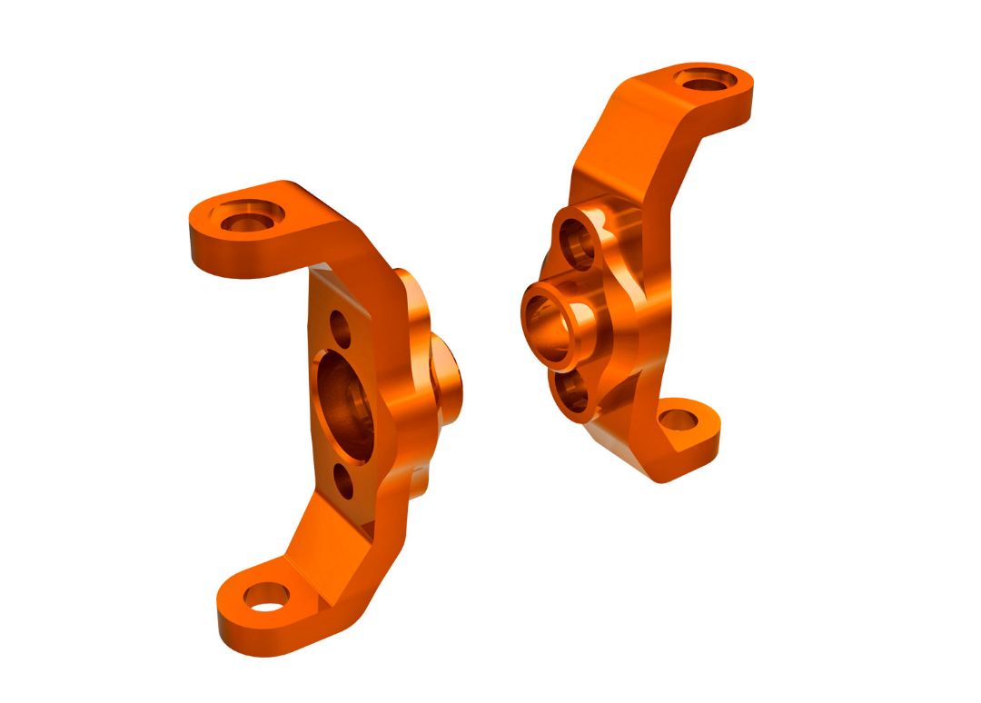 9733-ORNG Traxxas Caster Blocks, 6061-T6 Aluminum (Orange) (Left & Right)