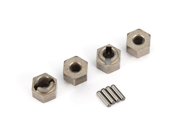 9750a Traxxas Wheel Hubs, 7mm Hex (Steel) (4)/ Axle Pins (4)