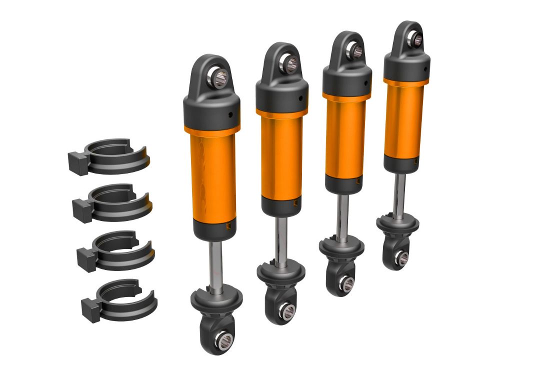 9764-ORNG Amortiguadores Traxxas, GTM, aluminio (anodizado naranja)