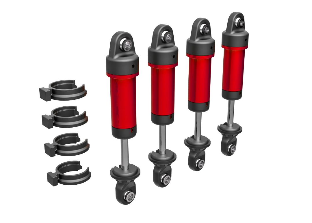 9764-RED Traxxas Shocks, GTM, Aluminum (Red-Anodized)