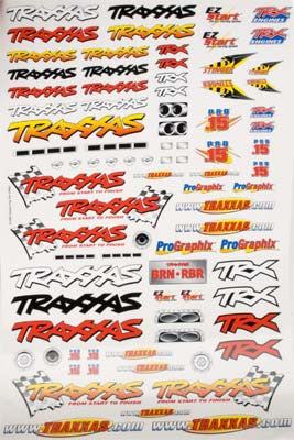9950 Juego de calcomanías de carreras de pegatinas oficiales del equipo Traxxas® (logotipo de la bandera/6 colores)