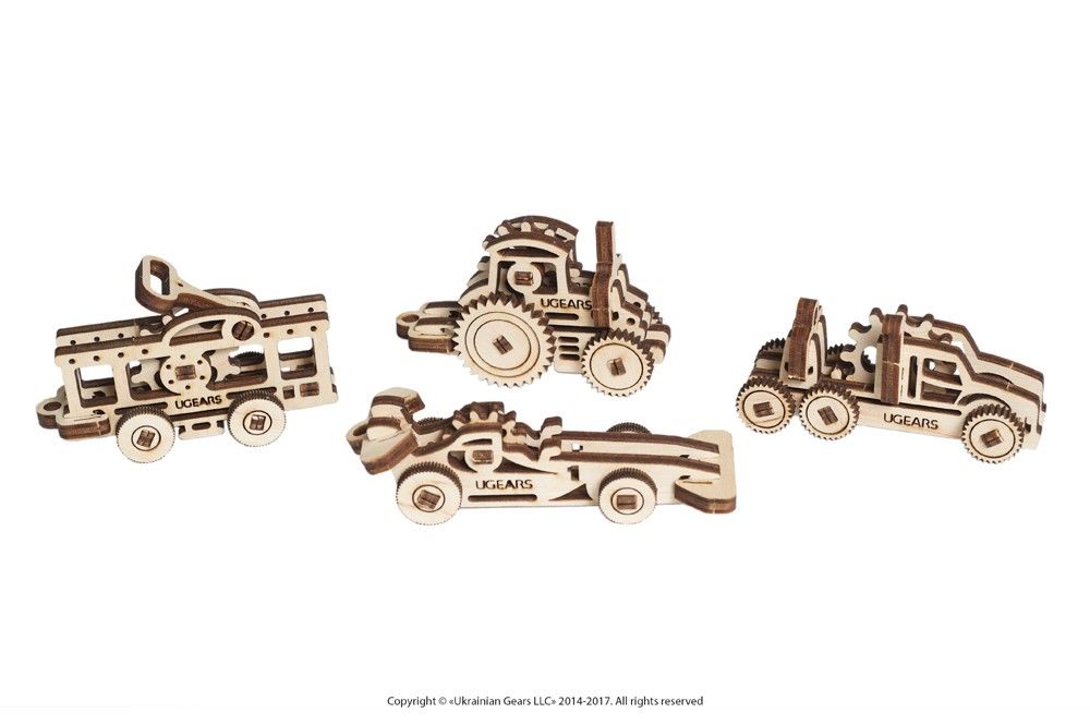 UGEARS U-FIDGETS-TRIBIKS VEHICLES (4 models) - 18 pieces